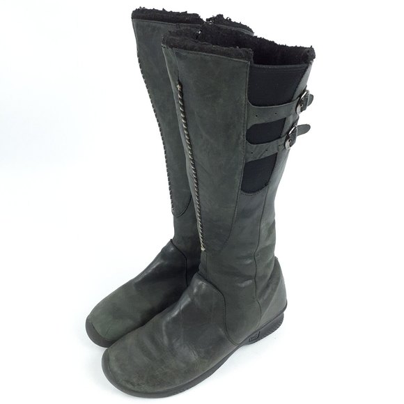Keen Shoes - KEEN Bern Knee High Orla Boots Womens US 8 Leather 16" Tall 1.5" Heel Black 5464
